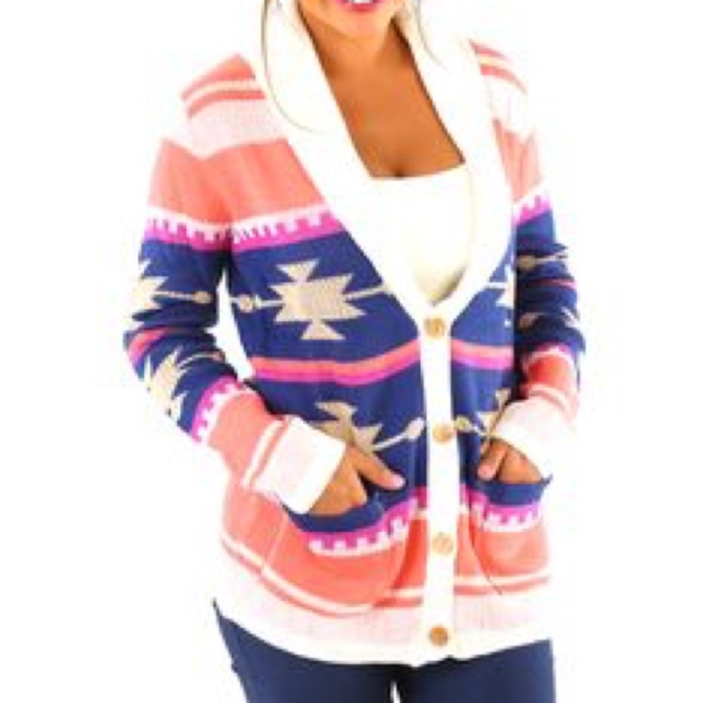 NWOT Bright Aztec knit sweater